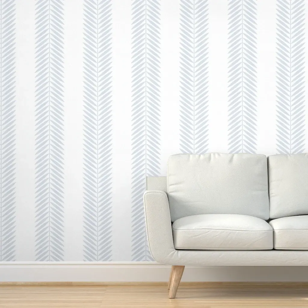 Laurel Leaf Stripe Peel and Stick Wallpaper - White product