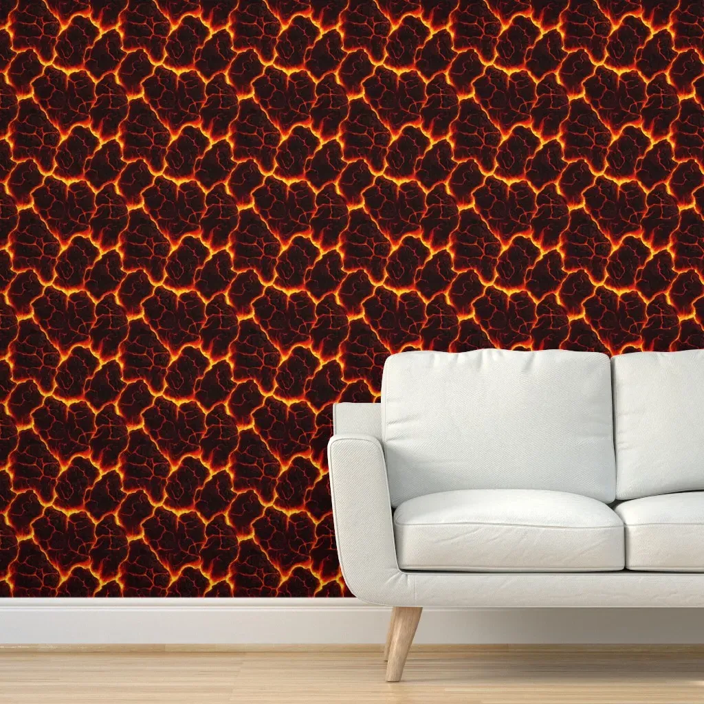 Lava Rocks and Magma Peel and Stick Wallpaper - Orange product