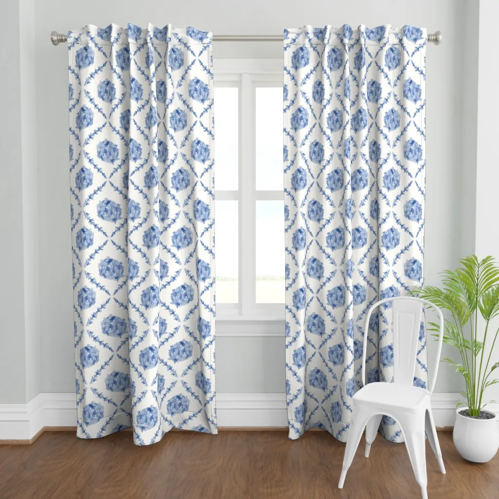 Lavender And Hydrangea Curtain Panel - Blue product