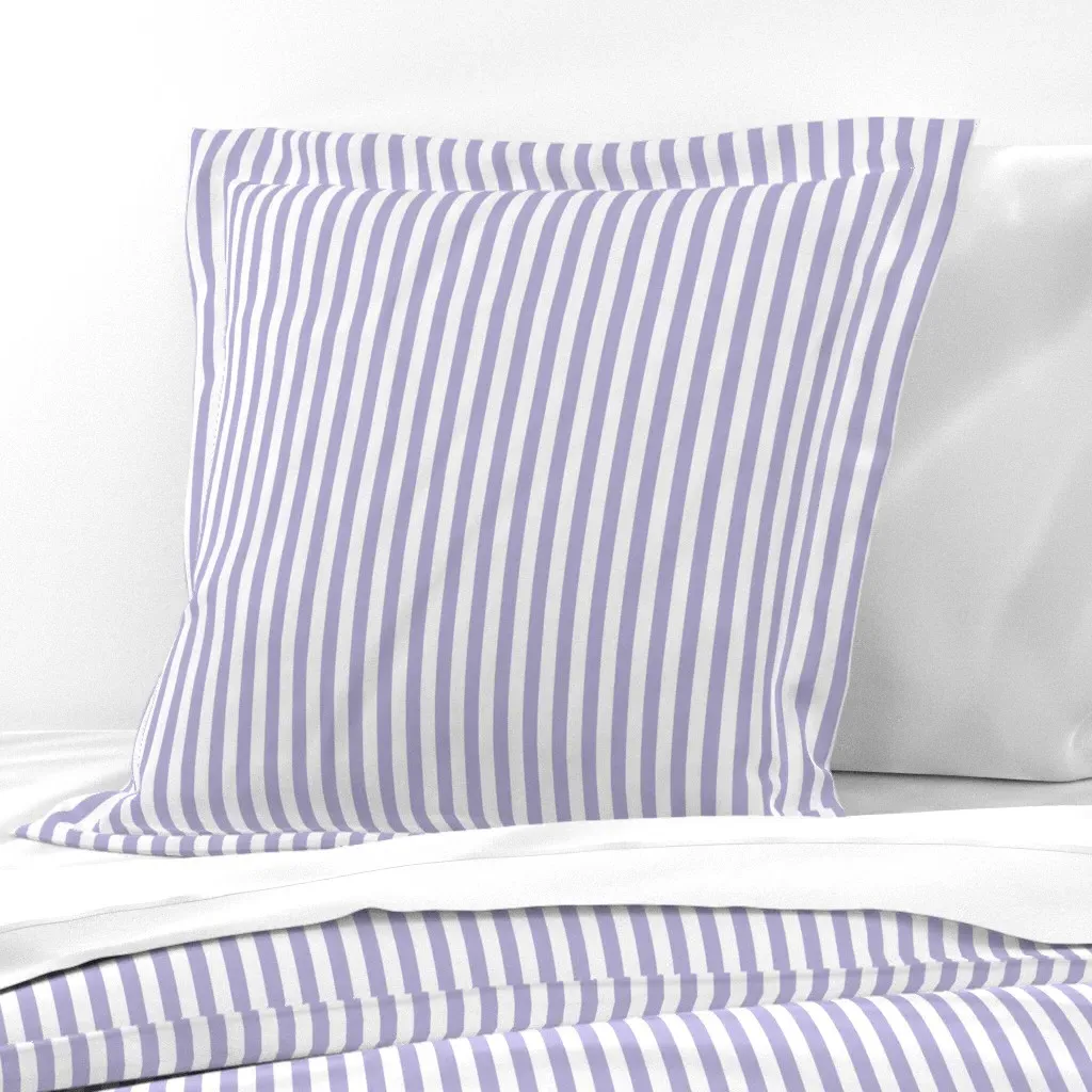 Lavender and White Half Inch Stripe Euro Pillow Sham - Lavender product