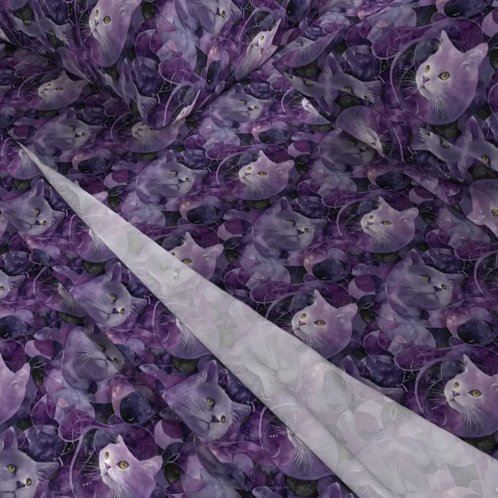 Lavender Familiar Dark Astronomical Cycle Cal King Sheet Set - Purple alternate view