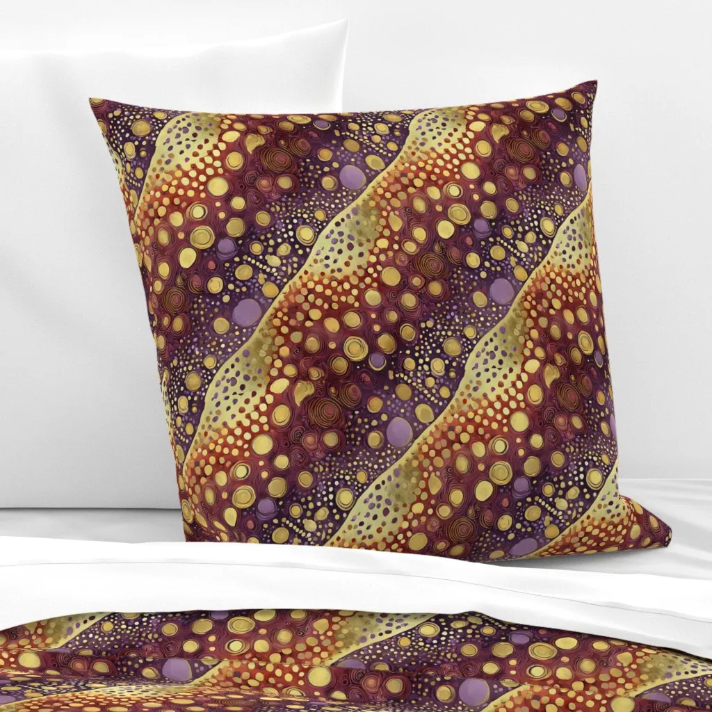 Lavender Gold Dots Euro Pillow Sham - Burgundy product