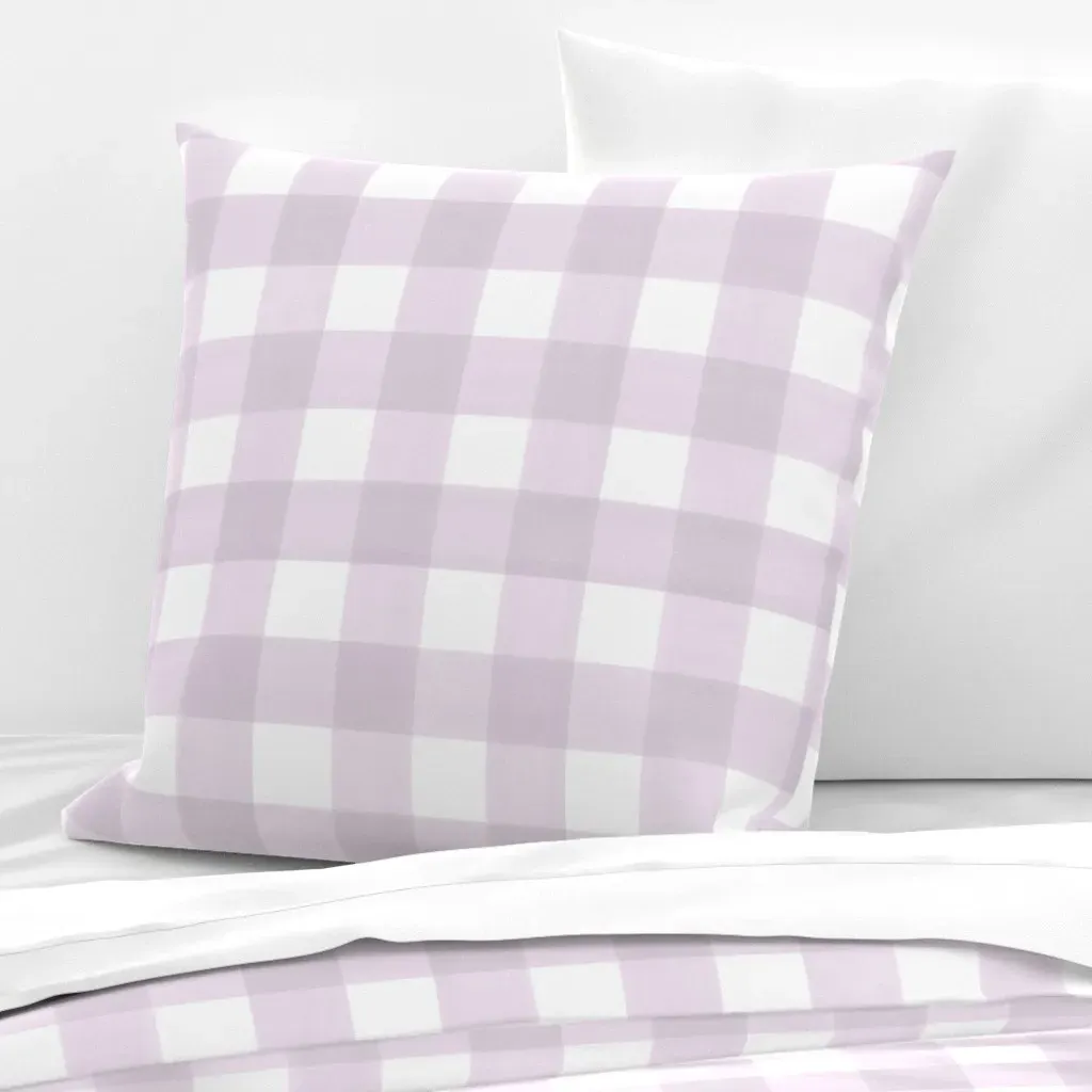 Lavender On White Painted Plaid Euro Pillow Sham - Lavender product