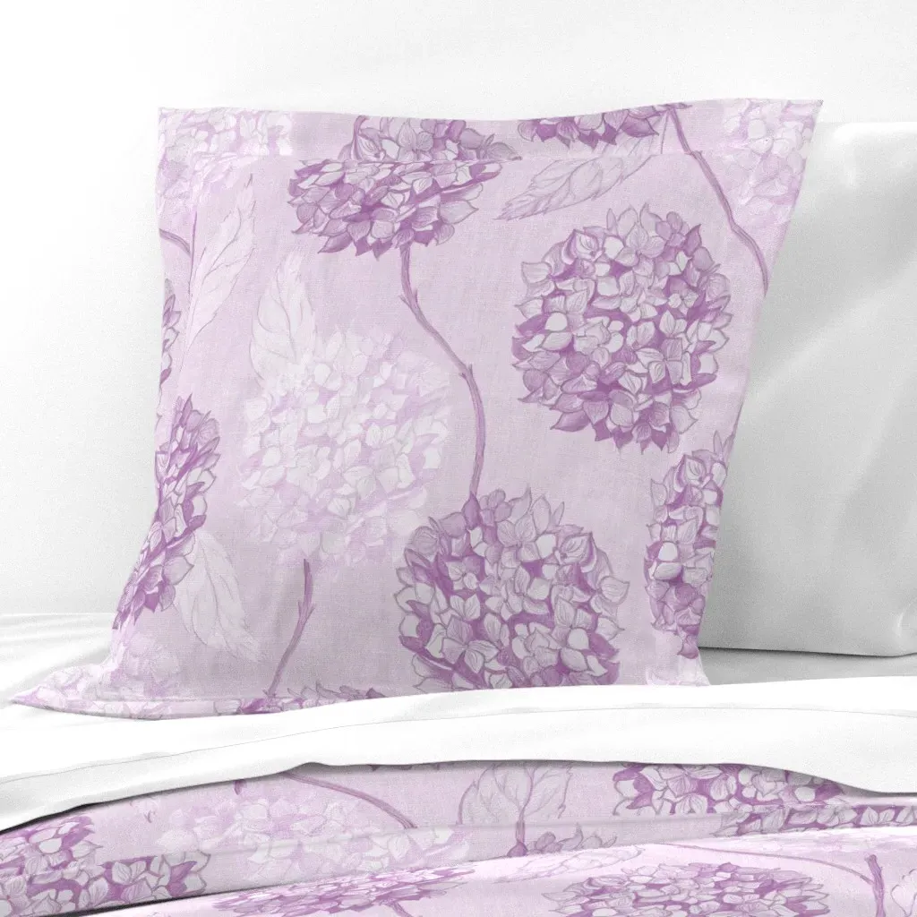 Layered Hydrangea Climbing Floral Euro Pillow Sham - Lavender product