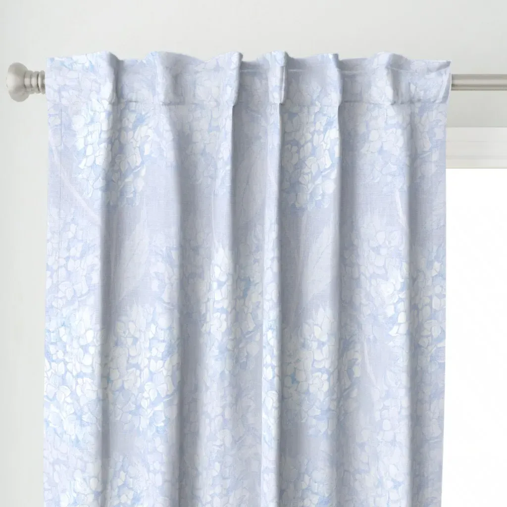 Layered Hydrangea Curtain Panel - Light Blue alternate view
