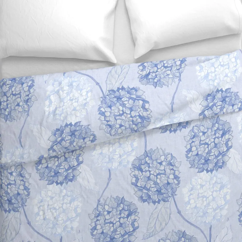 Layered Hydrangea Flower Duvet Cover - Blue alternate view