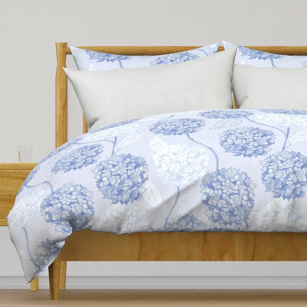 Layered Hydrangea Flower Duvet Cover - Blue product