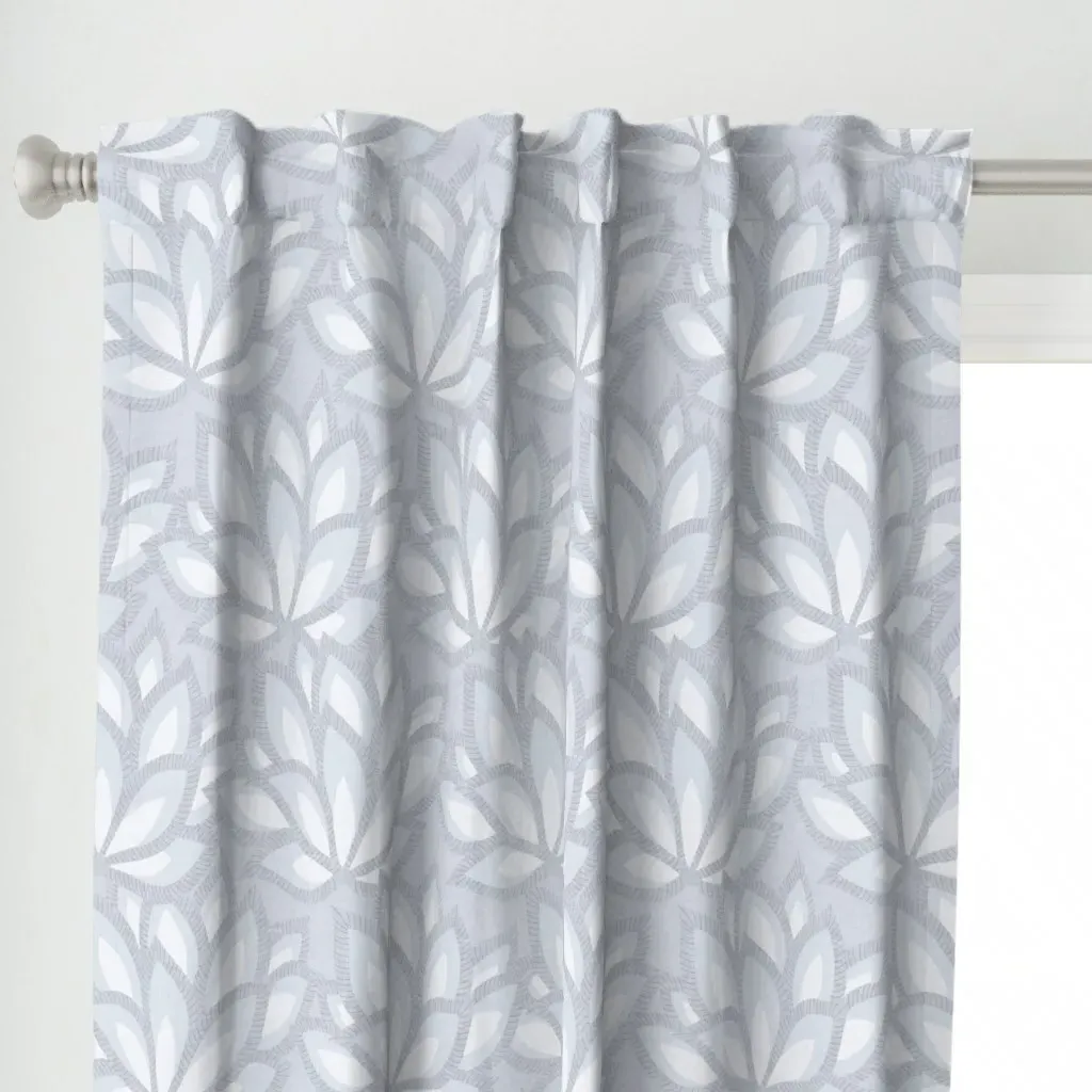 Layered Lotus Bloom Curtain Panel - White alternate view