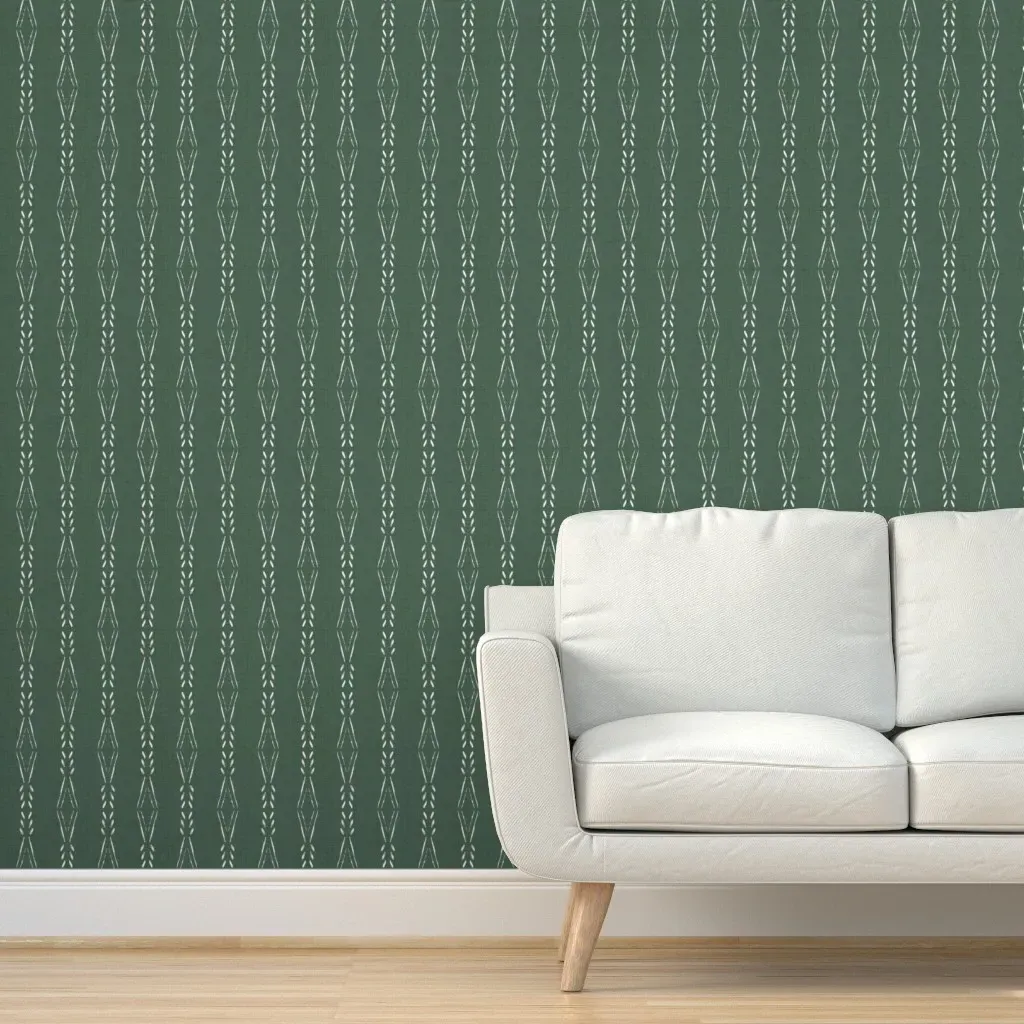 Lazaro Western Rustic Burst Stripe Peel and Stick Wallpaper - Dark Teal product