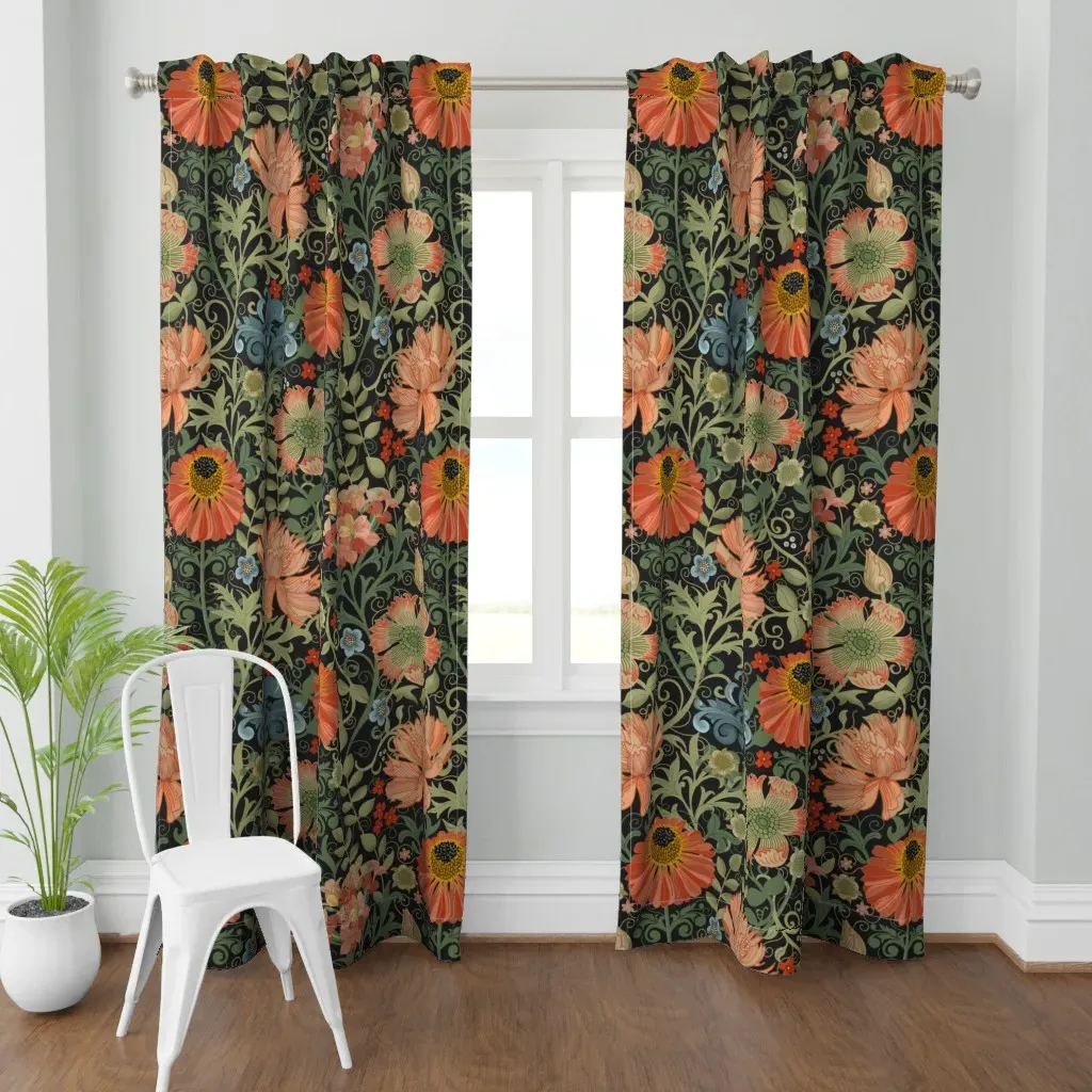 Le Jardin Art Large Curtain Panel - Orange product