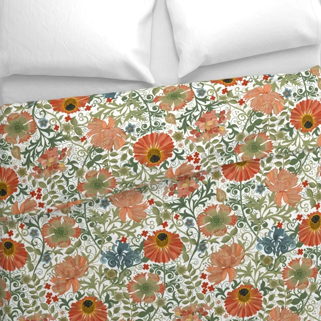 Le Jardin Art Nouveau Duvet Cover - Orange alternate view