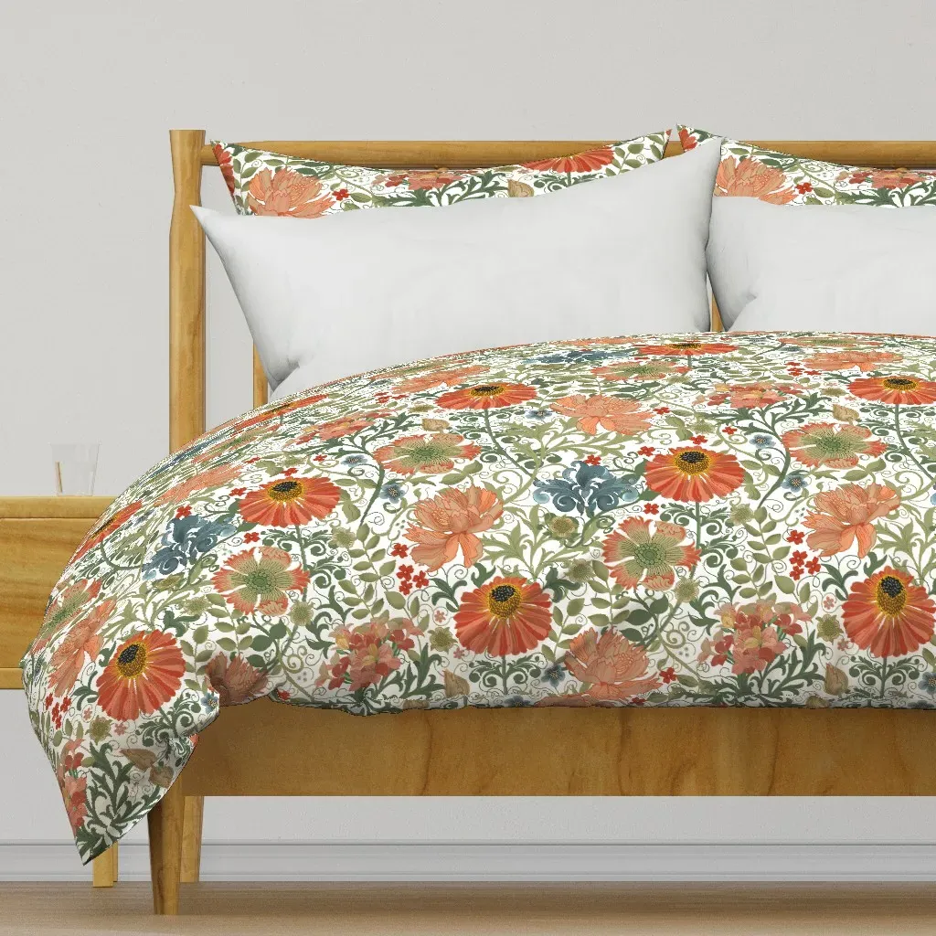 Le Jardin Art Nouveau Duvet Cover - Orange product