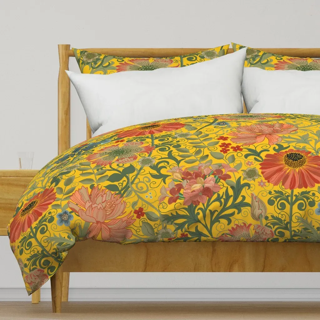 Le Jardin Art Nouveau Duvet Cover - Reddish-Orange product