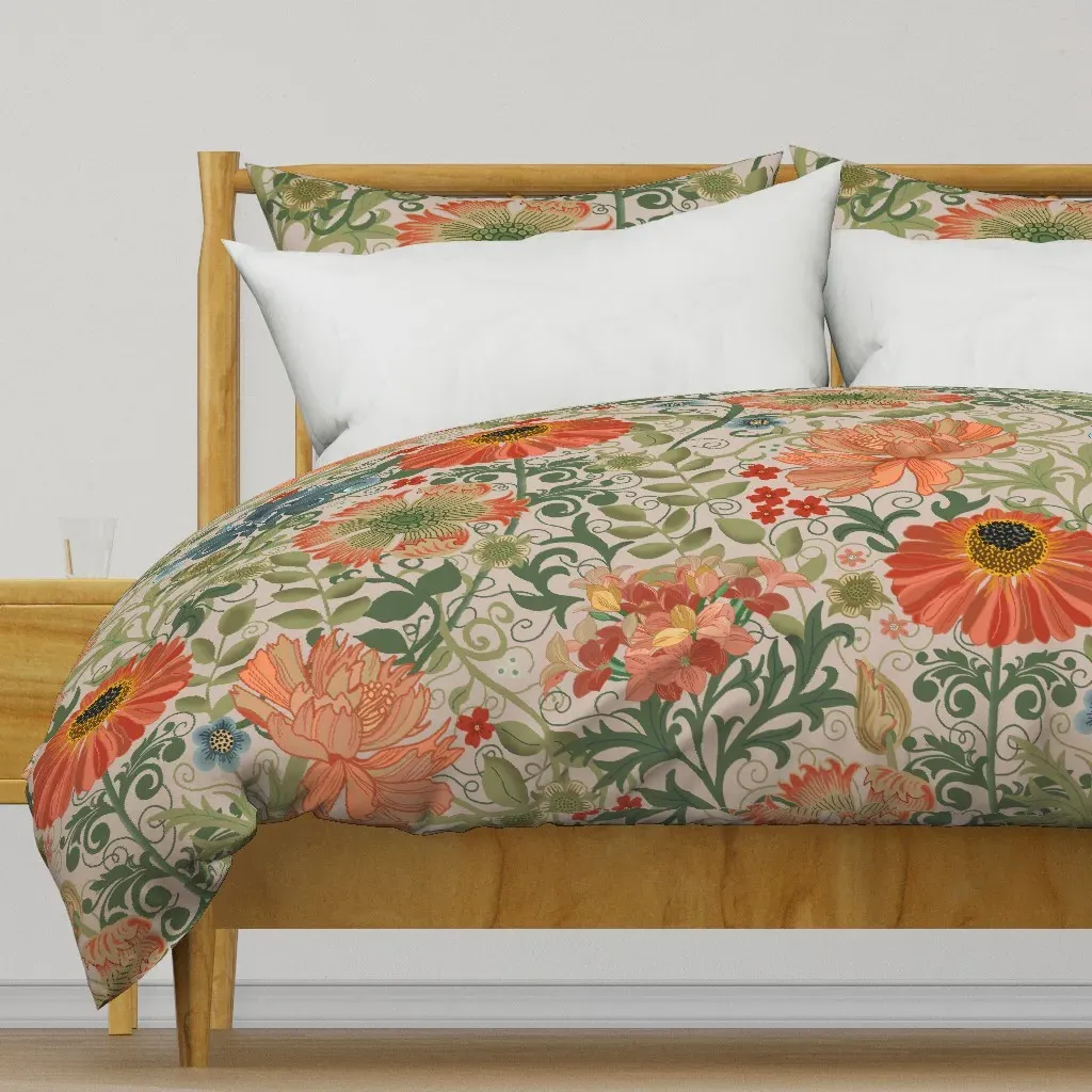 Le Jardin Art Nouveau Light Duvet Cover - Orange product