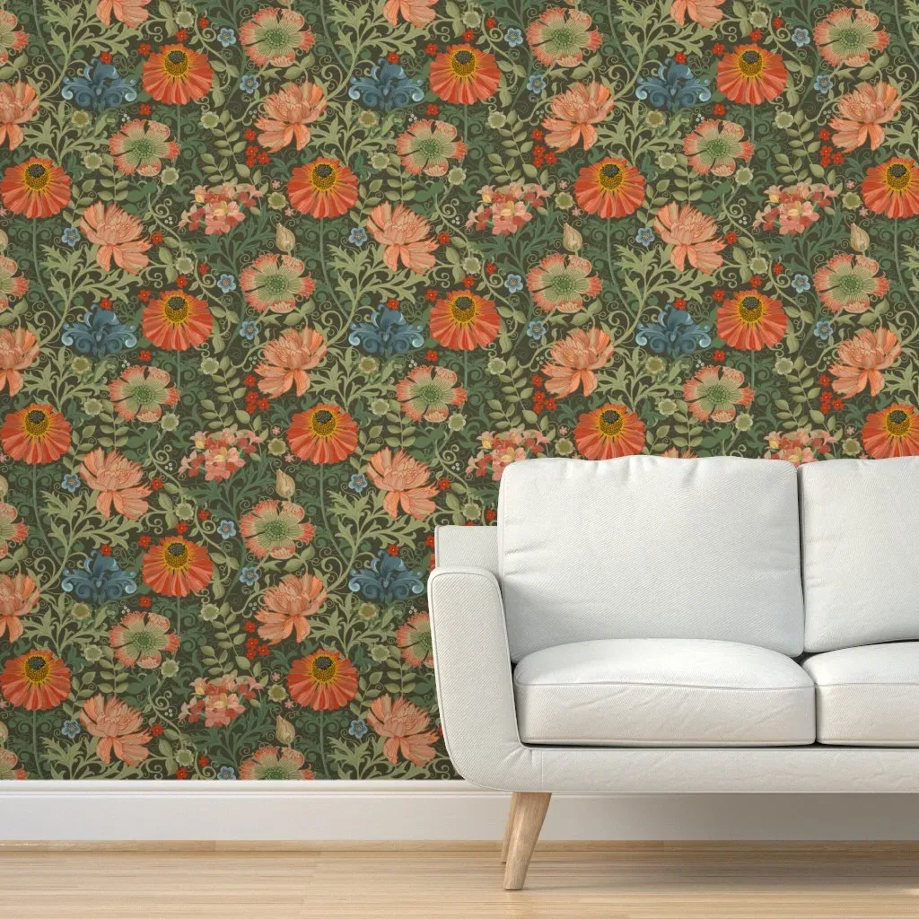 Le Jardin Art Nouveau Peel and Stick Wallpaper - Gray product