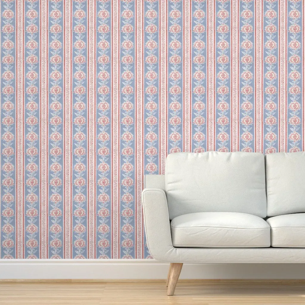 Le Marche Charmant Peel and Stick Wallpaper - Dusty Blue product