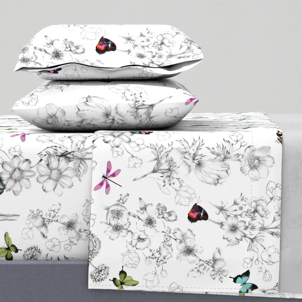 Le Papillon Full Sheet Set - White product