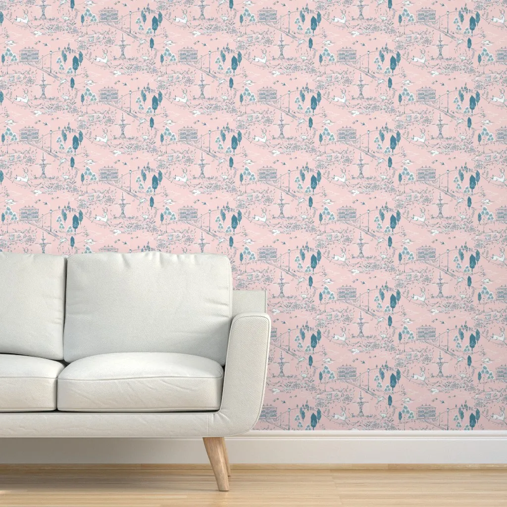 Le Parc Toile Peel and Stick Wallpaper - Blush product