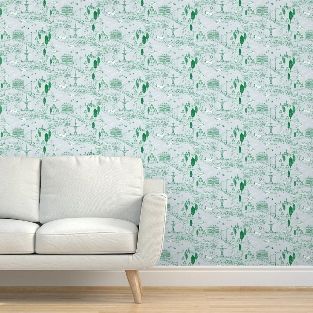 Le Parc Toile Peel and Stick Wallpaper - Emerald product