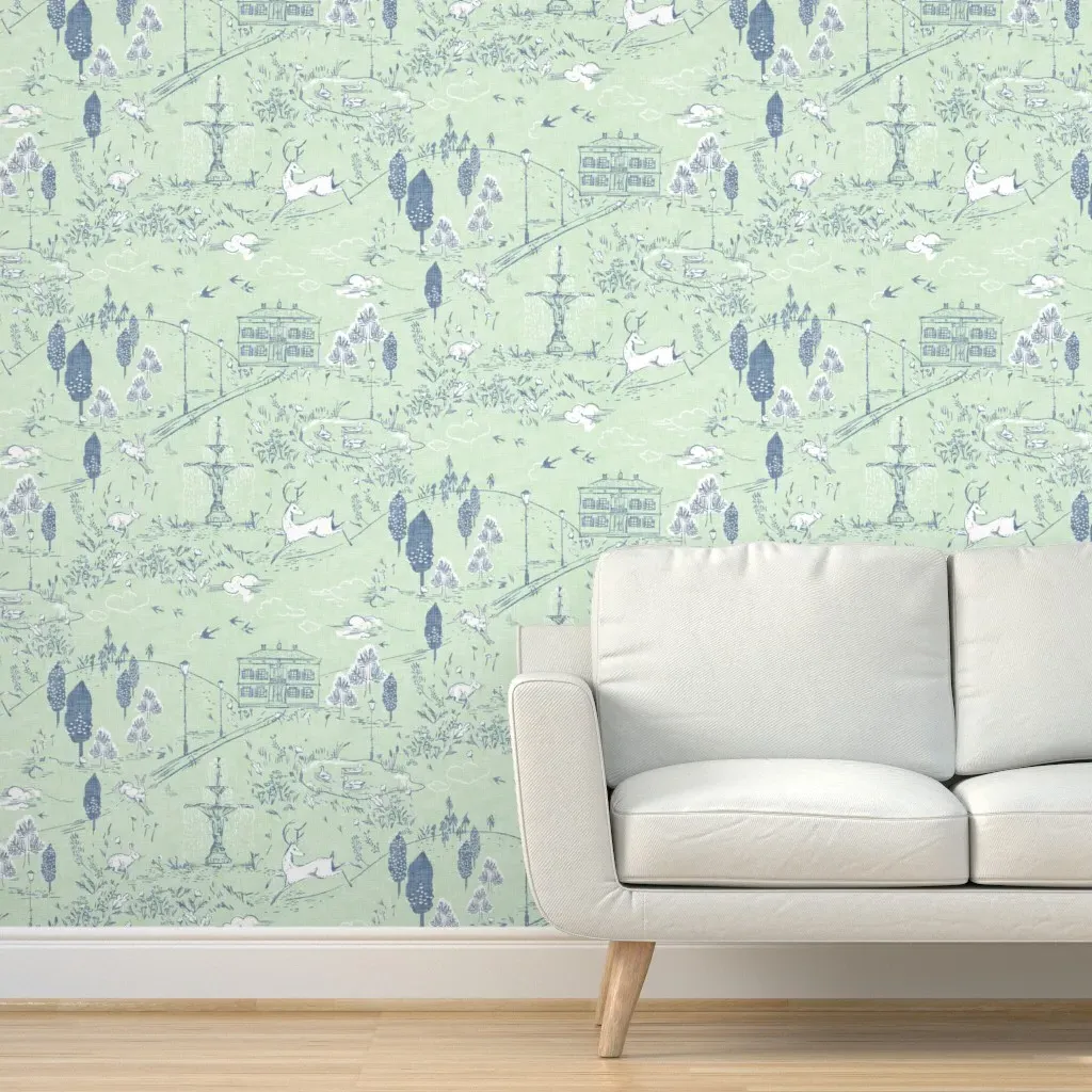Le Parc Toile Peel and Stick Wallpaper - Pale Green product