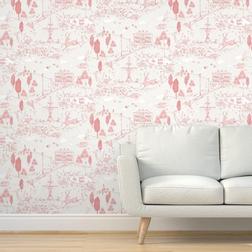 Le Parc Toile Peel and Stick Wallpaper - Pink product