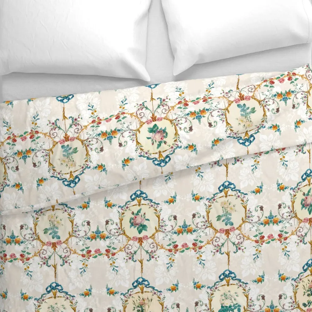 Le Toile De Fleurs Duvet Cover - Cream alternate view