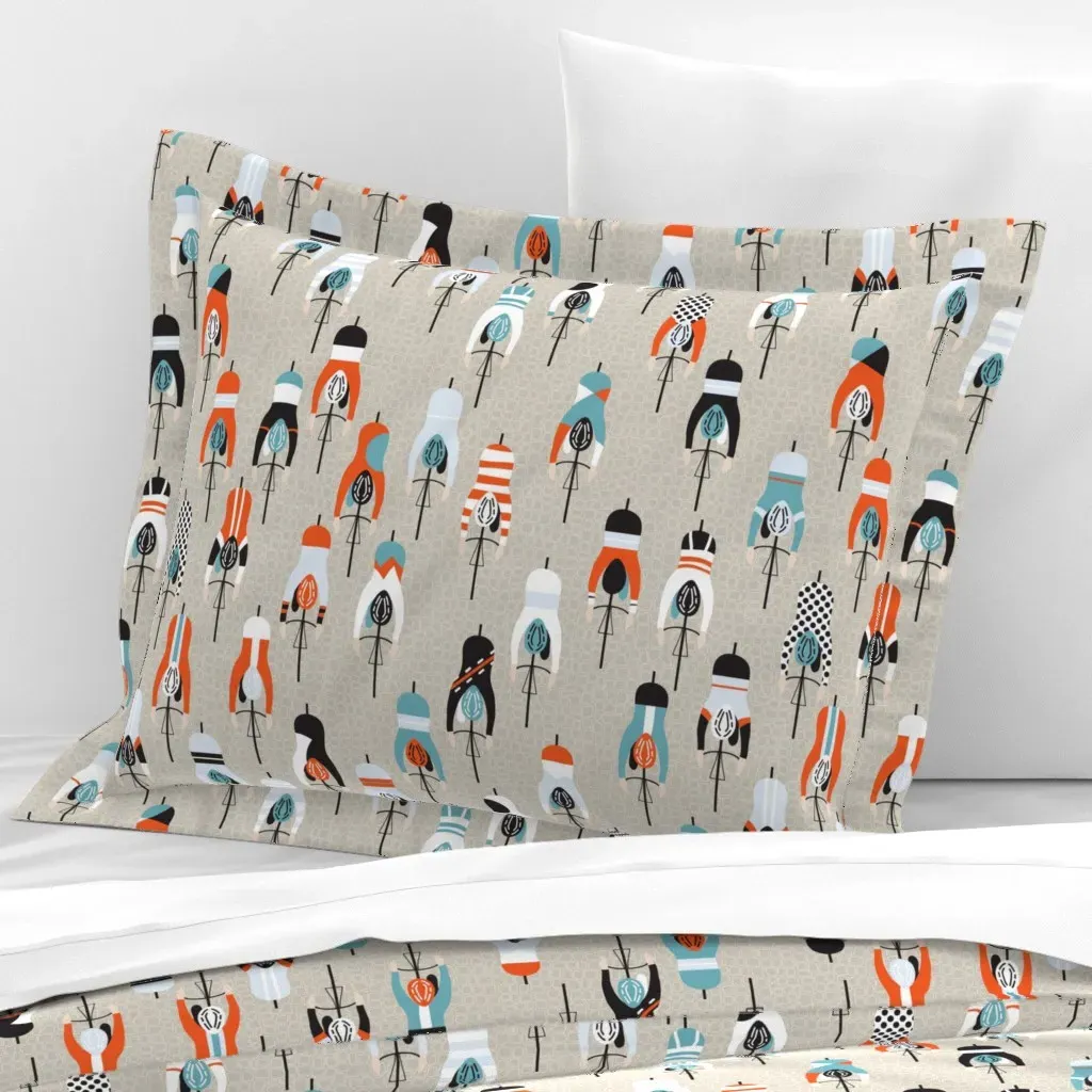 Le Tour Standard Flanged Pillowcase - Teal, Cotton Sateen product