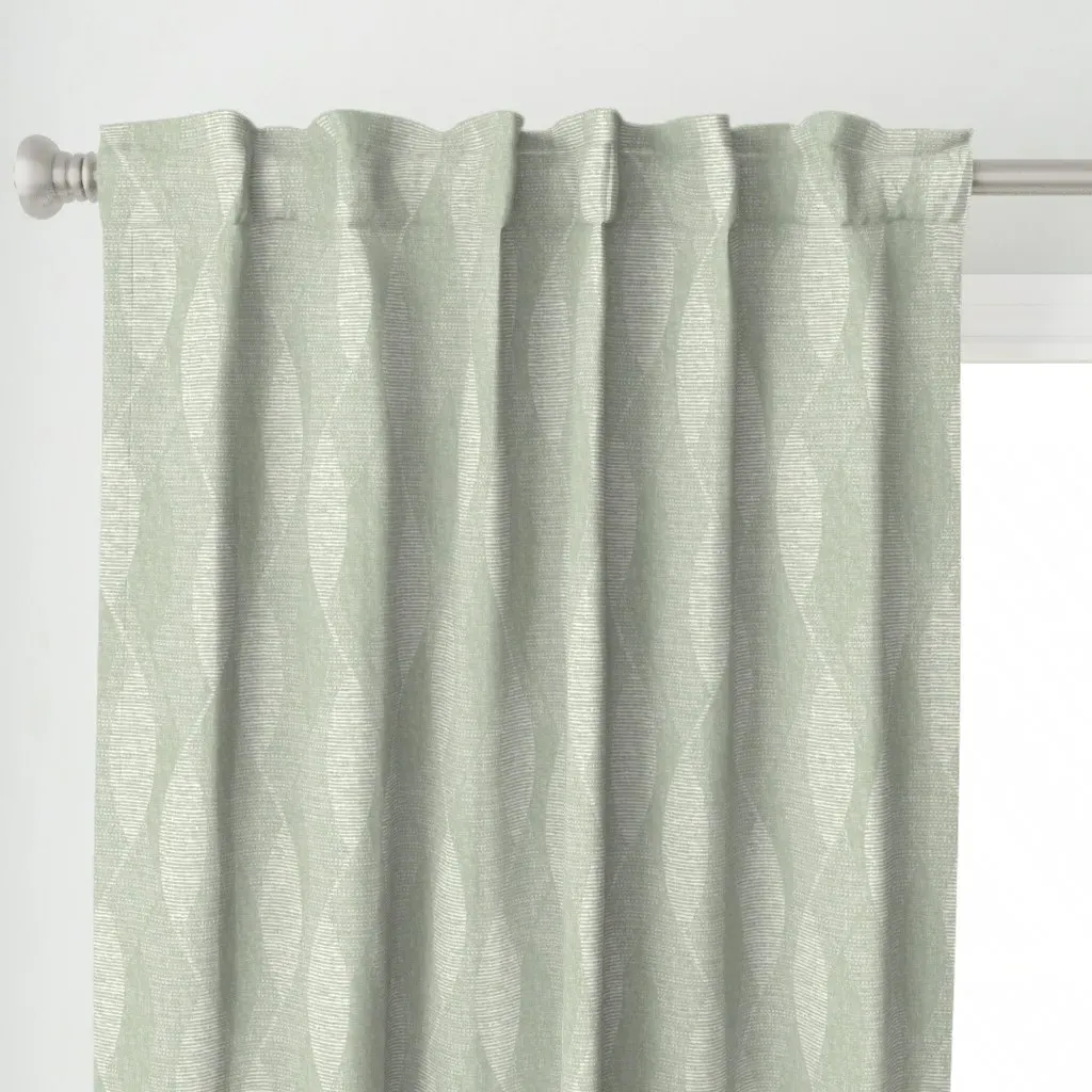 Leaf Chain Curtain Panel - Sage Green alternate view
