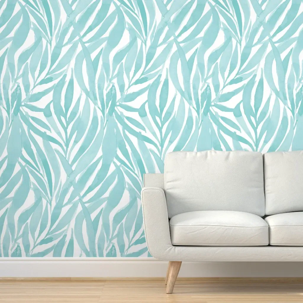 Leaf Me Baby Blues Peel and Stick Wallpaper - Aqua product