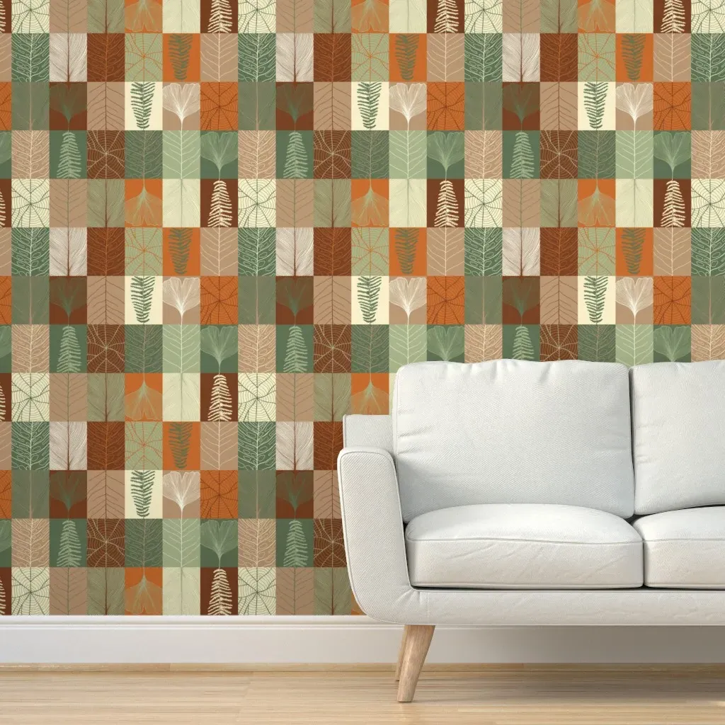 Leaf Veins Peel and Stick Wallpaper - Terracotta product
