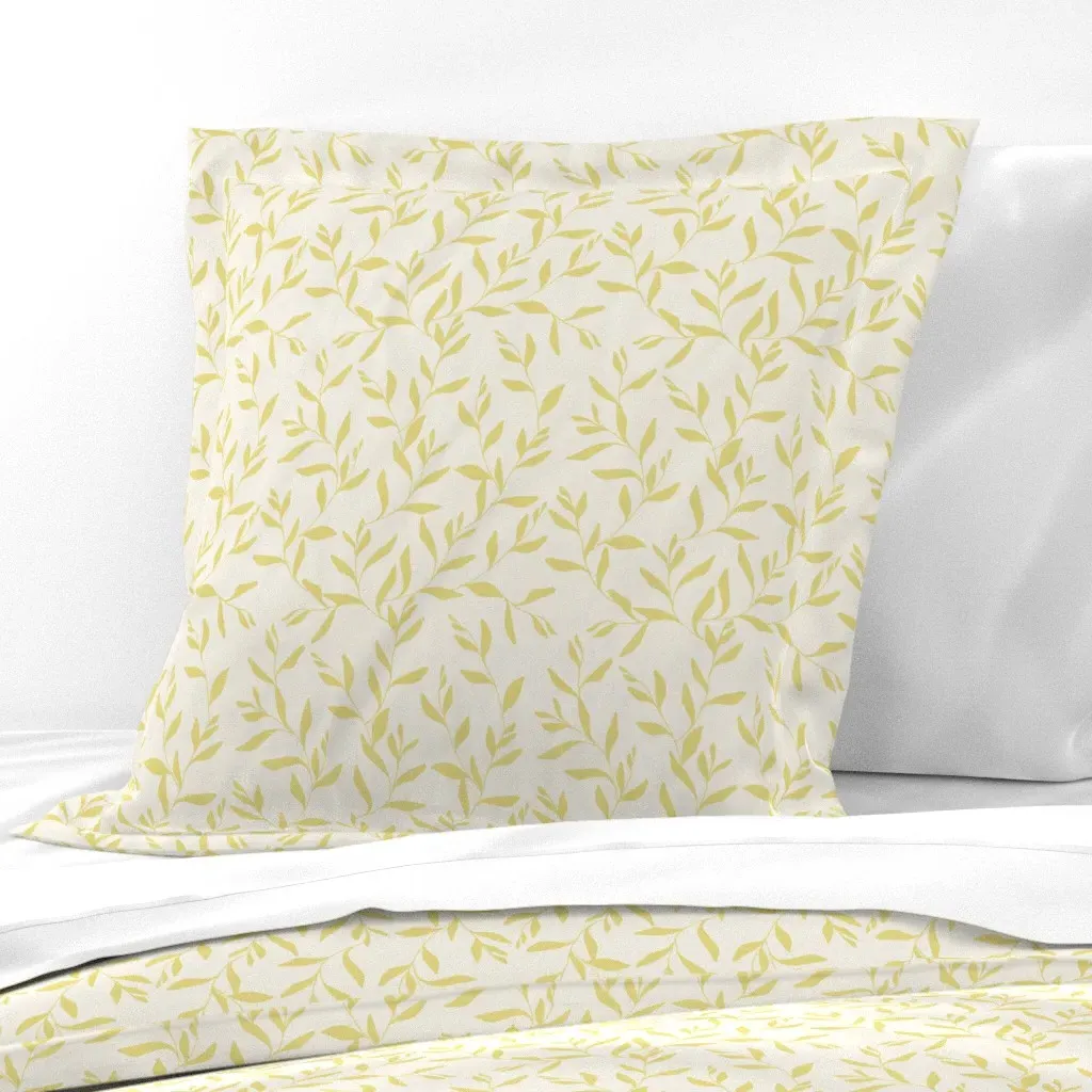 Leafy Eucalyptus Euro Pillow Sham - Golden Yellow product