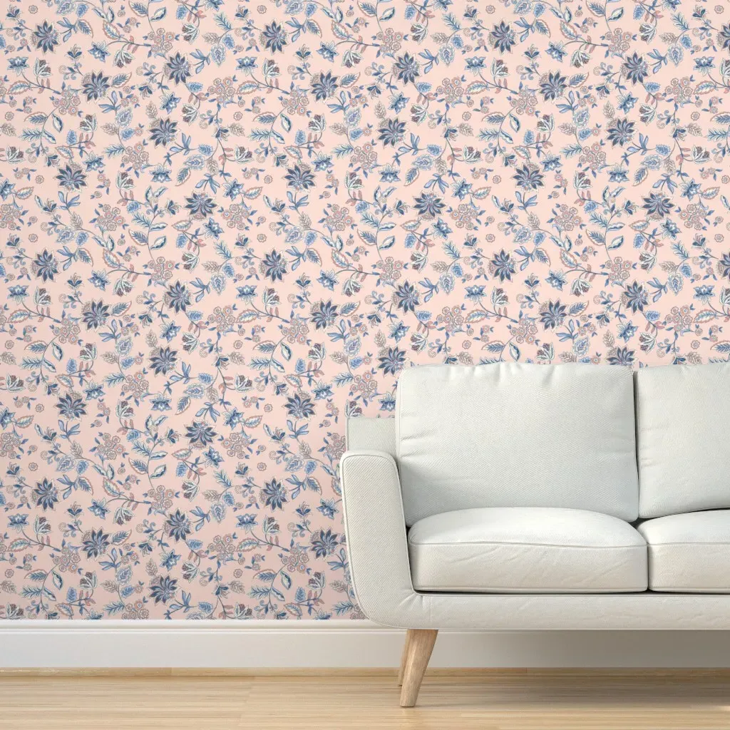 Leafy Sarasa Jumbo Peel and Stick Wallpaper - Light Pink product