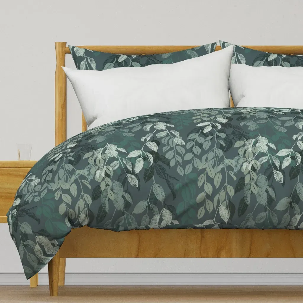 Leafy Tranquility Duvet Cover - Sage Green product