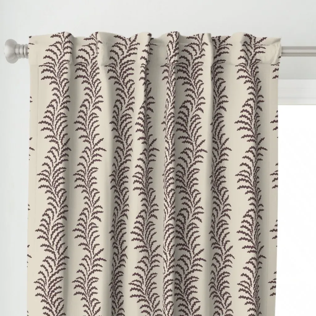 Leafy Vine Curtain Panel - Aubergine alternate view