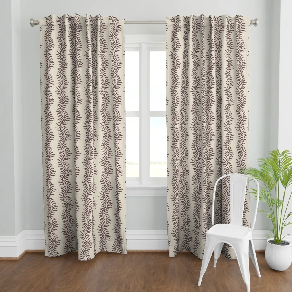 Leafy Vine Curtain Panel - Aubergine product