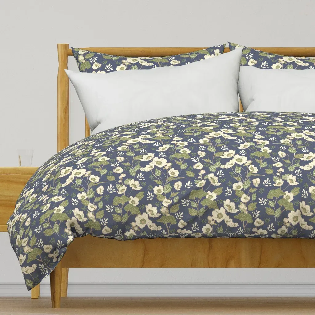Leah Floral Japanese Anemone Duvet Cover - Off-White product