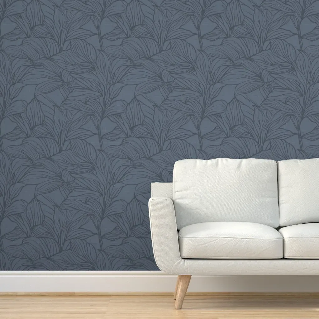 Leaves Crosshatch Peel and Stick Wallpaper - Cool Grey product