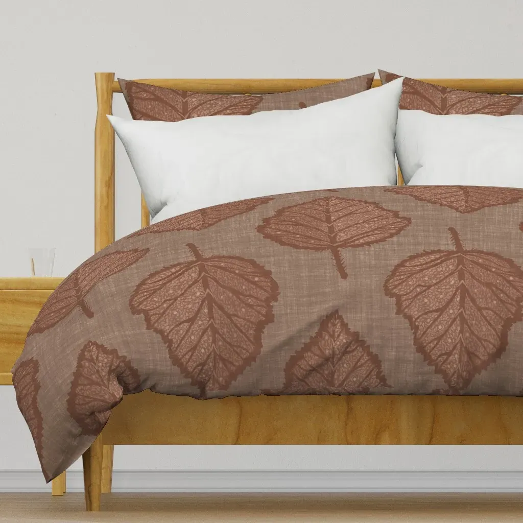 Leaves In Red Brown Duvet Cover product