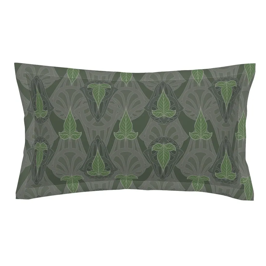 Leaves Of Lorien King Size Pillow Sham - Dark Olive Green product