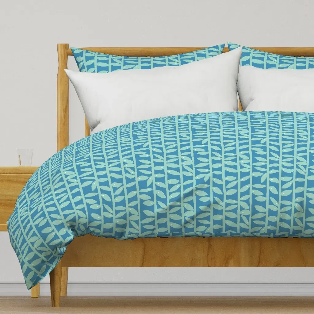 Leaves On Vines Duvet Cover - Teal product