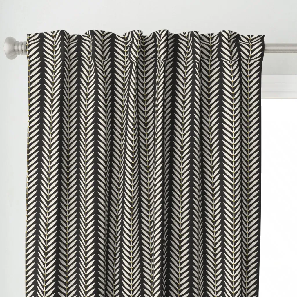Leaves Tropics Curtain Panel - Off-White alternate view
