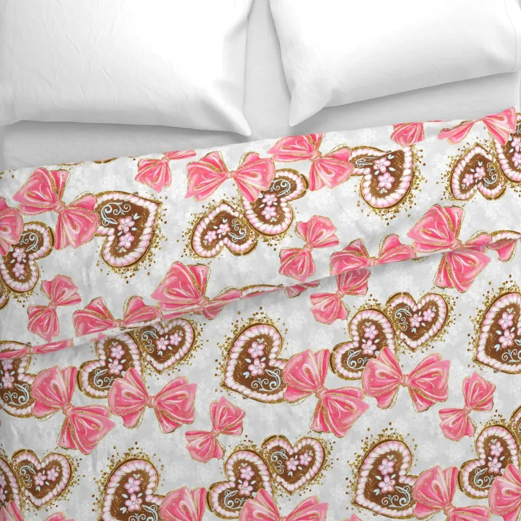 Lebkuchen Baby Whimsical Girls Duvet Cover - Pink alternate view