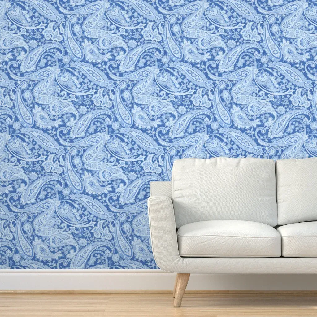 Leda Paisley Peel and Stick Wallpaper - Navy Blue product