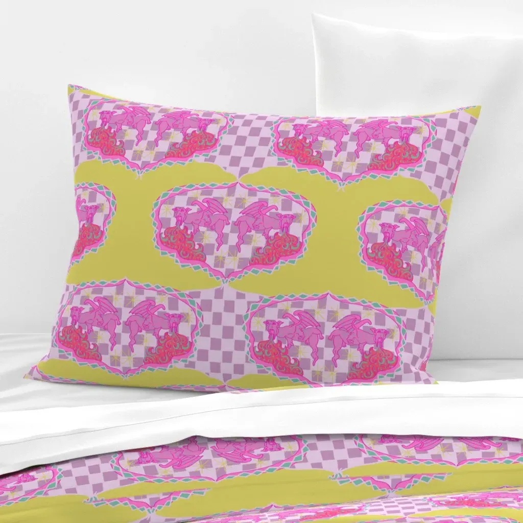Lednice Gargoyle Standard Knife Edge Cushion Cover - Pink, Cotton Sateen product