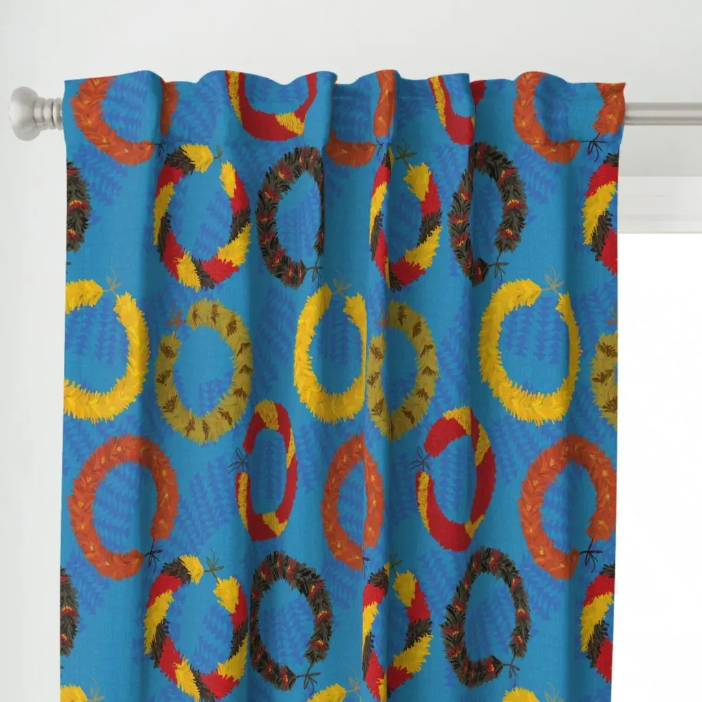 Lei Hulu Feather Lei Curtain Panel - Yellow alternate view