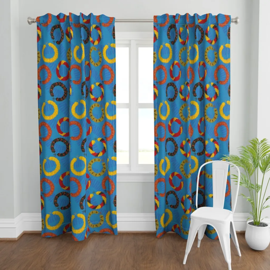 Lei Hulu Feather Lei Curtain Panel - Yellow product