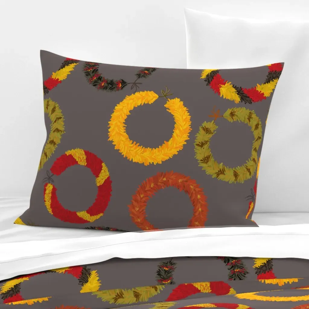 Lei Hulu Feather Standard Knife Edge Cushion - Yellow, Cotton Sateen product