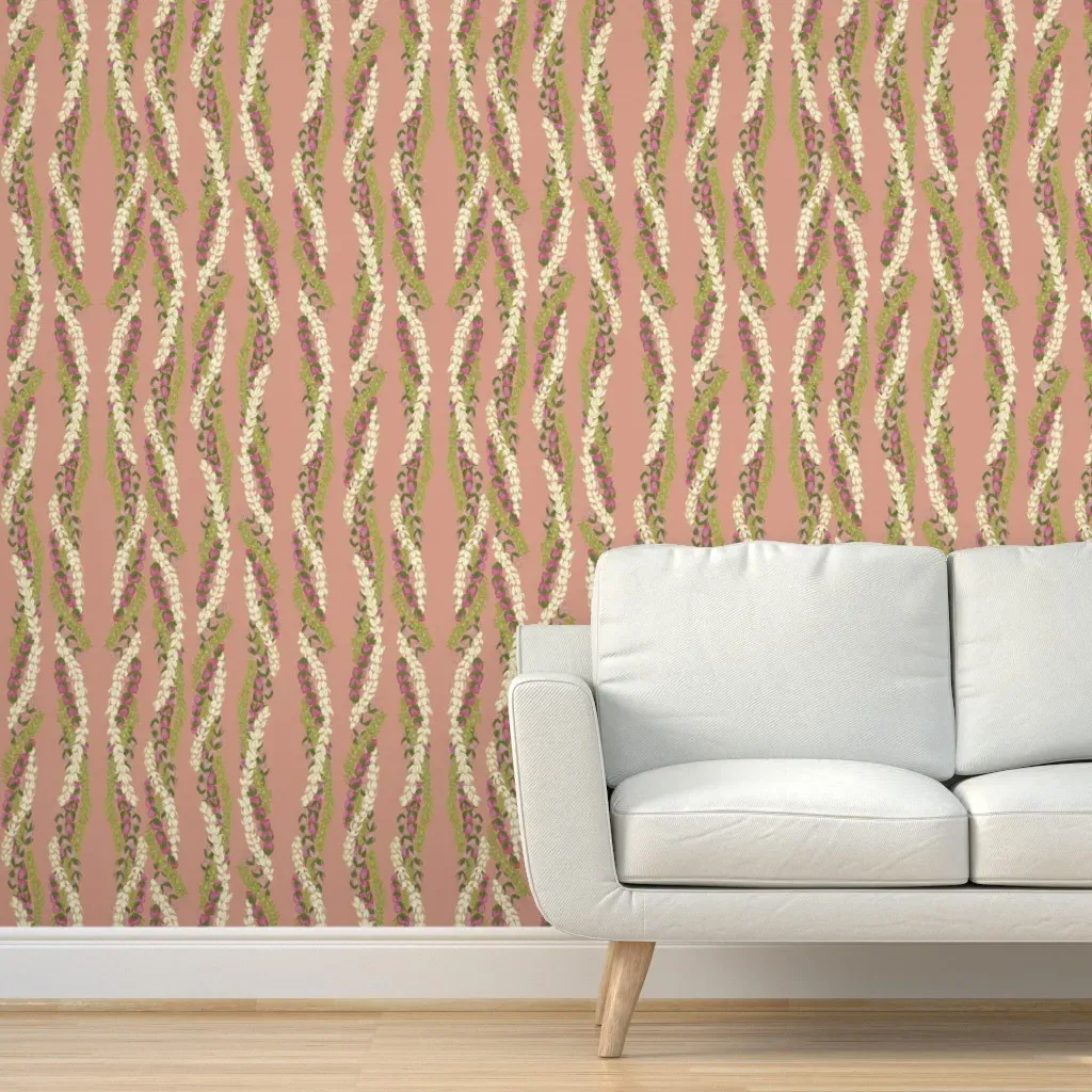 Lei Making Peel and Stick Wallpaper - Dusty Rose product