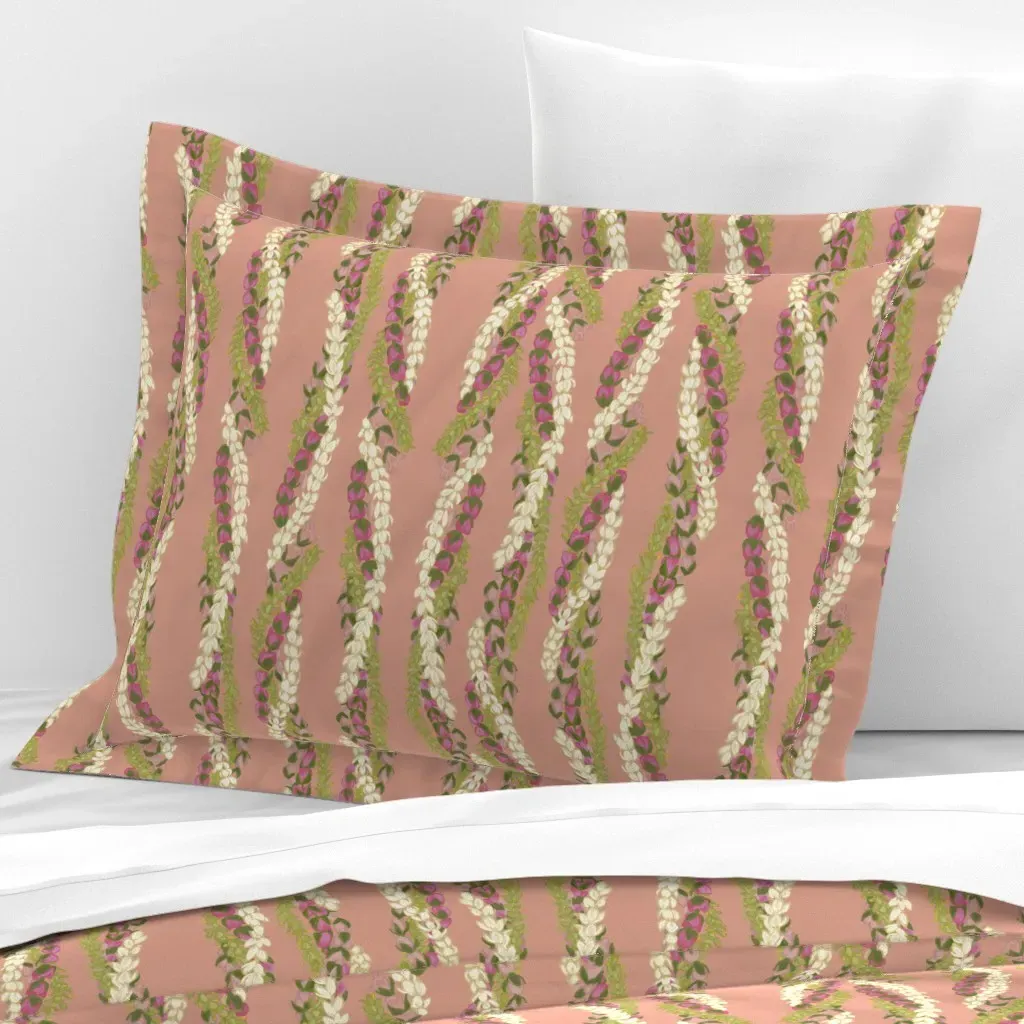 Lei Making Standard Flanged Pillowcase - Dusty Rose, Cotton Sateen product