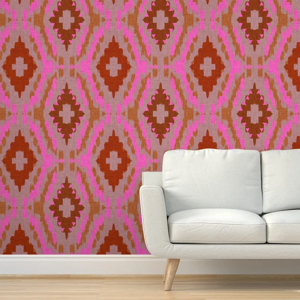 Leila Ikat Peel and Stick Wallpaper - Terracotta product